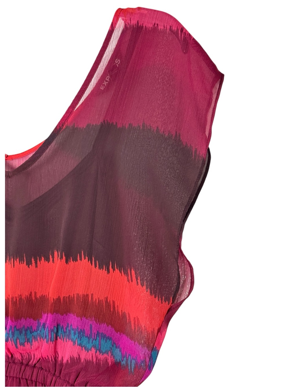 Express Pink Purple Abstract Chiffon Mini Dress Size XS - Picture 7 of 12